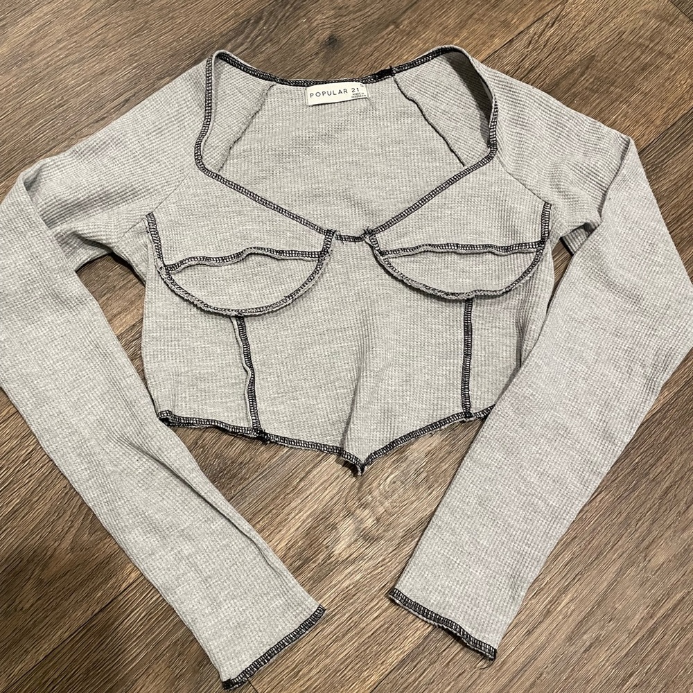 popular 21 long sleeve crop top